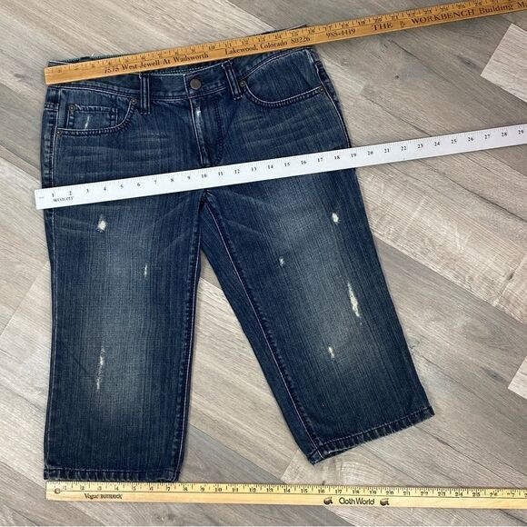 Ann Taylor Loft Boyfriend Jean Shorts Blue 0 Bermuda Distressed - Picture 8 of 8